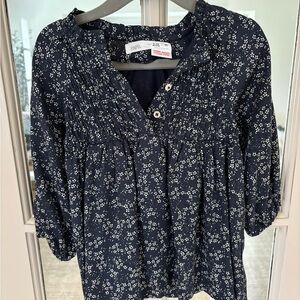 Zara Dark Blue Floral Dress - 9-12